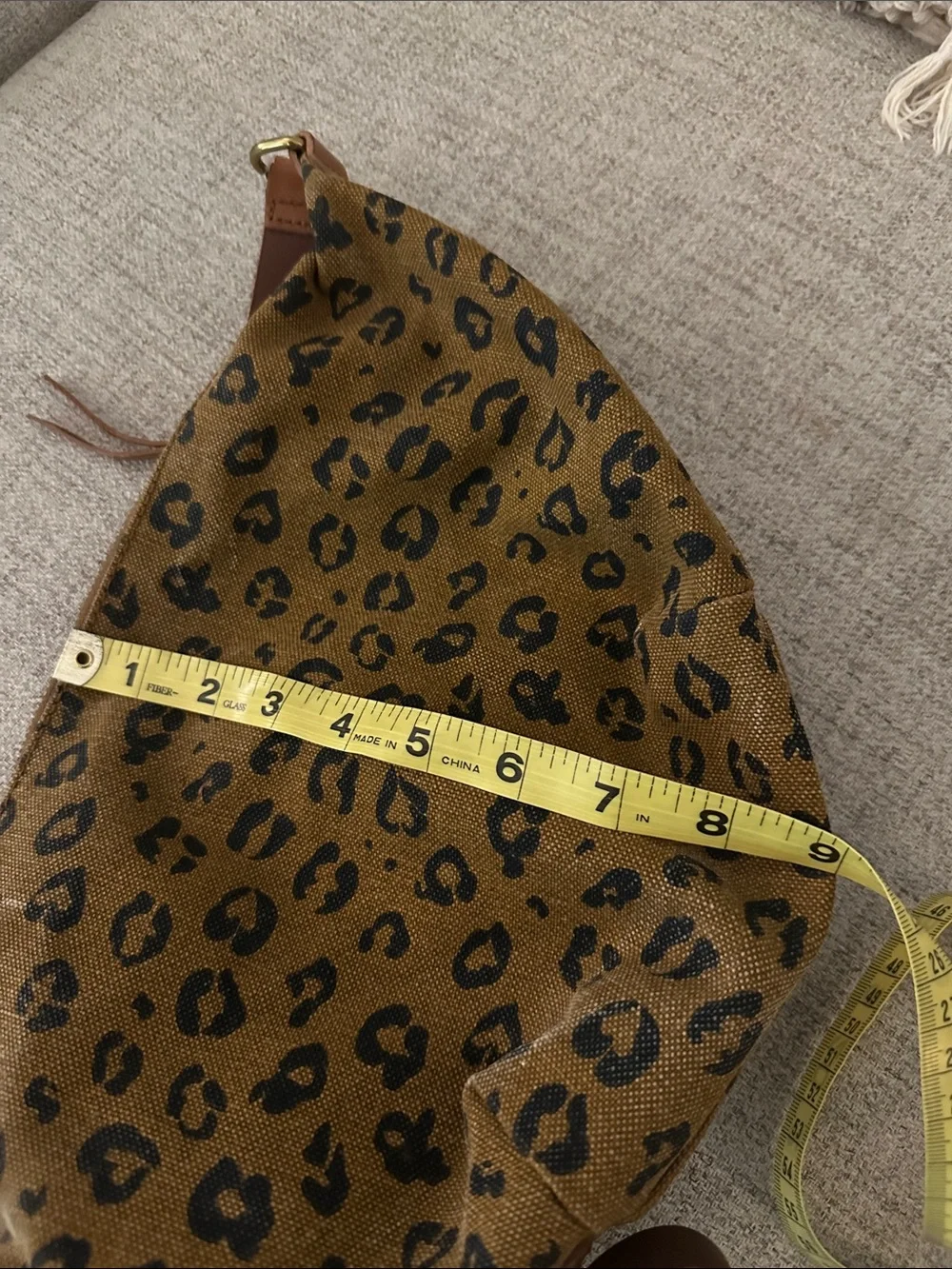 Nwts Madewell Distressed Canvas Leopard Hobo